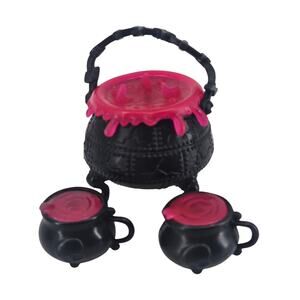 Lot of 3 Monster High doll playset replacement accessories Black cauldron